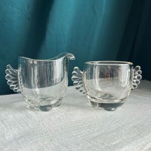 Vintage Paden City Vermilion Sugar & Creamer